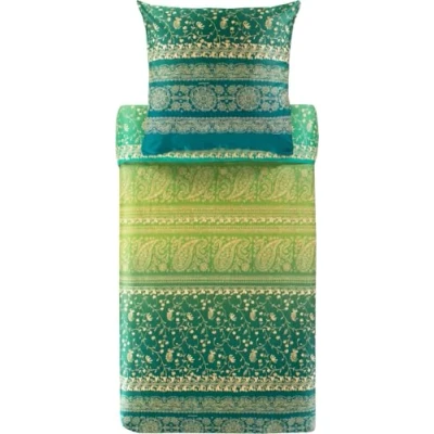 Immagine di Bassetti Brenta 9327396 Biancheria da letto + 1 federa in raso di cotone 100% colore verde V1, dimensioni: 155 x 220 K 80 cm