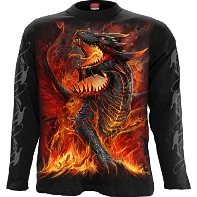 Immagine di Spiral Draconis Uomo Maglia Maniche Lunghe Nero XL 100% Cotone Regular