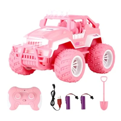 Immagine di Weinsamkeit Macchina Telecomandata Bambina, 1/16 2.4GHz Radiocomandata ad Alta Velocità con Luce Auto RC Fuoristrada Rosa per Bambini Regalo Ragazze 3 4 5 6 7 8 14 Anni