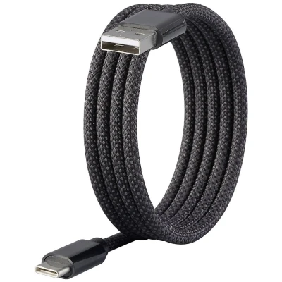 Immagine di Renkforce Cavo USB 2.0 Spina C®, A 1.00 m Nero #####mit magnetischer Aufwicklung, Rivestimento polimerico RF 6437924