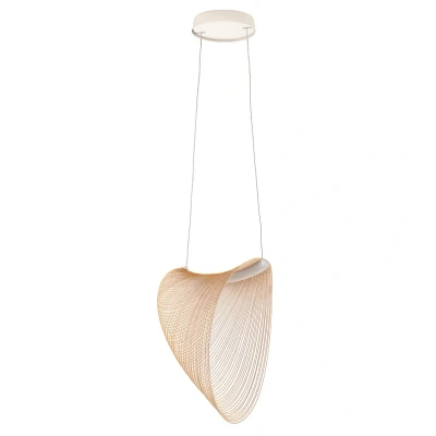 Immagine di Luceplan Illan lampada a sospensione in legno LED dimmerabile Ø 60 cm
