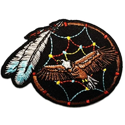 Immagine di aquila indiano dreamcatcher Toppe termoadesive Patch Toppa ricamate, misura: 7,5 x 9 cm