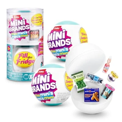 Immagine di Mini Brands Fill The Fridge Minis Serie 1 di ZURU, Giocattolo collezionabile, Confezione con Oggetto a Sorpresa, Replica in Miniatura, Collezionisti dagli 8 Anni su (2 Capsula), 77731 INT