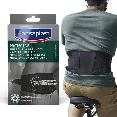 Immagine di Hansaplast Sport supporto Schiena, Fascia elastica lombare protettiva, schiena con regolazione della pressione, Duo Strapping System