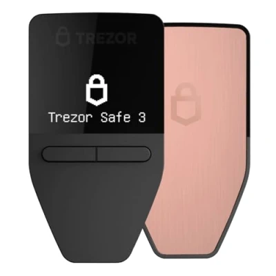 Immagine di Trezor Safe 3 Portafoglio Hardware Crittografico Protetto da Passphrase e Secure Element Acquista, Archivia, Gestisci Risorse Digitali in Modo Semplice Sicuro (Galactic Rose)