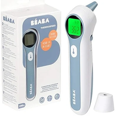 Immagine di BÉABA Termometro Febbre Infrarossi, Termoscanner Digitale, Multiuso : Frontale, Auricolare, e Ambiente, Modalità Bambino Adulto, Misuratore Temperatura Corporea, Certificato, Thermospeed