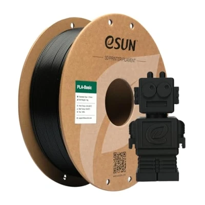 Immagine di eSUN Filamento PLA 1,75 mm, di Basic per stampanti 3D Precisione dimensionale +/ 0,05 bobina da 1 kg (2,2 libbre) veloce 3D, Nero