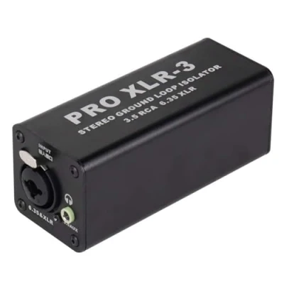 Immagine di Hduacuge Pro XLR 3 Isolatore di Loop Terra Stereo Professionale 3.5 6.35 Filtro del Rumore Audio Rimozione per PC Durevole Facile Installazione
