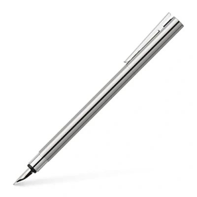 Immagine di Faber Castell 342003 Stilografica Neo Slim in acciaio inossidabile, larghezza pennino B, argento lucido