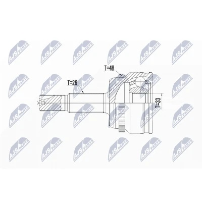 Immagine di NTY NPZ TY 103 Kit Giunto Omocinetico lato ruota, Assale anteriore con anello sensore ABS