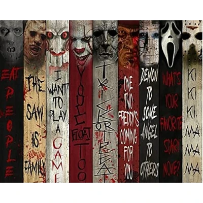 Immagine di Dipingi con i numeri per adulti e bambini, teschio di Halloween, coppia horror, 40x50 cm, tela lino, acrilico fai da te, kit pittura numeri, idea regalo, senza cornice
