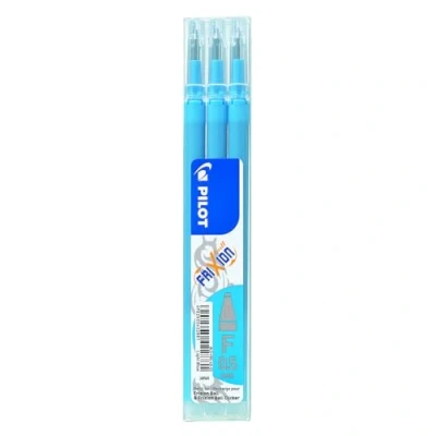 Immagine di PILOT Pen Frixion Ricariche per penna a sfera cancellabile Frixion, 0,5 mm, confezione da 3, colore: Turchese