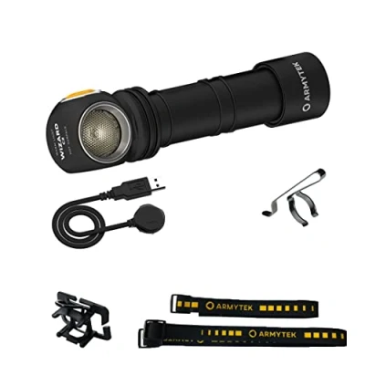 Immagine di ArmyTek Wizard C2 Magnet Warm LED (monocolore) Lampada frontale con supporto magnetico a batteria ricaricabile 1200 lm
