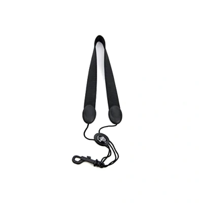 Immagine di Tracolla Rico per sassofono tenore e baritono in nylon nero con moschettone