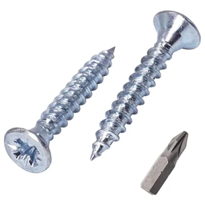 Immagine di SKIR&#039;CO Confezione da 500 viti in acciaio zincato, 3,0 x 20 mm, testa svasata Pozidriv, per truciolare, filettatura completa (500, mm)