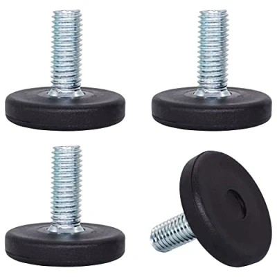 Immagine di SKIR&#039;CO 4 piedini di livellamento per mobili, M8 x 20 mm, gambe rotonde regolabili in metallo, stelo filettato M8, piedino livellatore scorrevole
