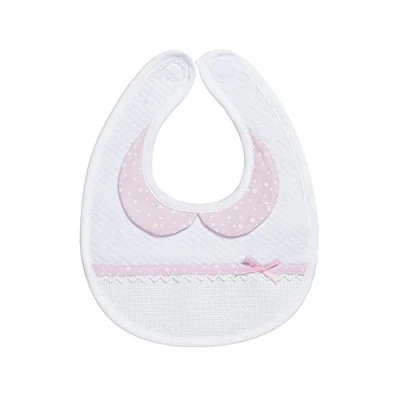 Immagine di Filet Bavaglino neonato con colletto colorato Tasca in Tela Aida 55 fori Chiusura Velcro Confezione da 1 100% Made Italy
