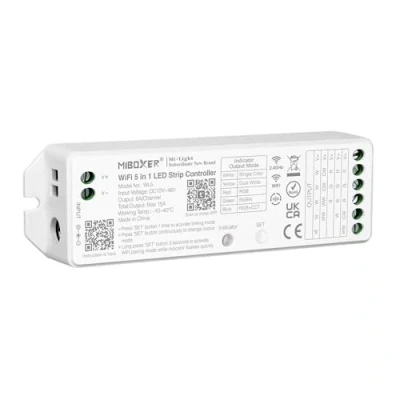 Immagine di MiBoxer Mi Light Controller LED 5 in 1 WLAN WL5 per CCT, RGB, RGBW, RGBWW, RGB+CCT 12 24V Stripes funziona con Amazon Echo Alexa, Google Assistant modulo Tuya