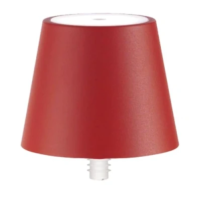 Immagine di Zafferano, Lampada Poldina Stopper, per Bottiglia Ricaricabile e Senza Fili con Controllo Touch, Adatta Salotto ed Esterni, Dimmer, 2200 3000 K, Altezza 11 cm, Colore Rosso