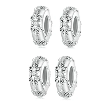 Immagine di charm distanziatore rotondo per braccialetti in argento Sterling 925, a clip Pandora,