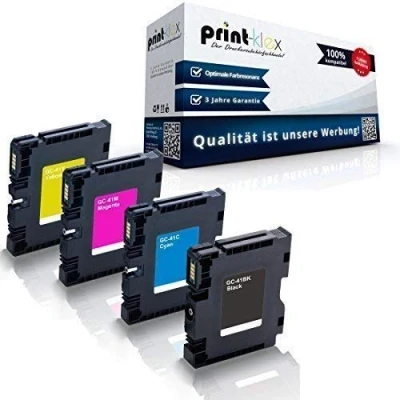 Immagine di 4x Cartucce per Stampanti Compatibili Ricoh Aficio Sg2100 Sg2100n Sg3100snw Sg3110dn Sg3110dnw Sg3110n Sg3110sfnw Sg7100dn Sg K3100dn Nero Ciano Magenta Giallo Pacco Risparmio Kcmy Gc 41 Gc41 Eco
