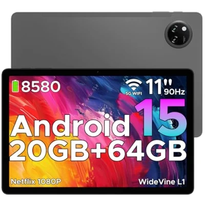 Immagine di DOOGEE Tab A9+ Tablet 11 Pollici Android 15, 20(4+16)GB RAM+64GB ROM/2TB TF, PC Con WiFi 5G, 8580mAh Batteria, Octa core, Widevine L1, 13MP+5MP, 1280*800 HD, Bluetooth 5.0, OTG, GPS Grigio