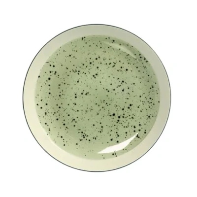 Immagine di H&amp;h set 6 piatti in stoneware mimosa verde frutta 20,5