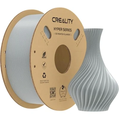 Immagine di Creality Filamento Stampante 3D Hyper PLA 1,75 mm, 1kg (2,2 libbre), Progettato per la Stampa ad Alta Velocità, Precisione Dimensionale +/ 0,03 Maggior Parte delle Stampanti e Penne (Grigio).