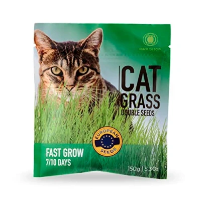 Immagine di R&amp;R SHOP Mix di Semi Erba Gatta, a Crescita Rapida per Un Gatto Felice, Europei Alta qualità (150gr)