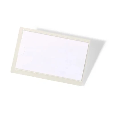 Immagine di Durable 802219 Pocketfix, Tasca Adesiva, Apertura Lato Corto, Inserti Inclusi, 10 Pezzi, 76 x 46 mm, Trasparente