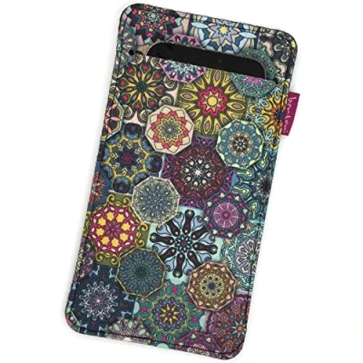 Immagine di custodia Bertoni in feltro per smartphone ad esempio iPhone 14/14 Pro Max/13/13 Pro/12/11, Galaxy S23+/S22 Ultra/S21+/S20, Redmi Note, Pixel 7/6 da donna con (XXL,