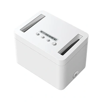 Immagine di VAYDEER Time Locking Container, Contenitore con Blocco Temporale in Metallo di Alta Qualità per Cellulari, Spuntini, Alcol o Altre Tentazioni Indesiderate (Bianco/Medio)