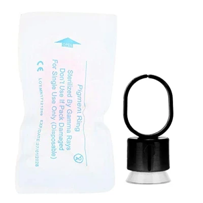 Immagine di Tazze Ad, Ad per Inchiostro Tatuaggi Colla Pigmenti Microblading Supporto Trucco Anelli Tavolozza di Unghie in Plastica con (100)