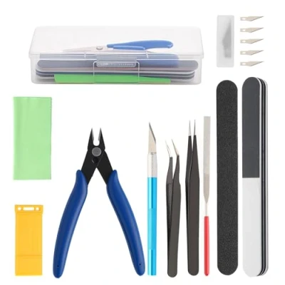 Immagine di Comzantor 10PCS Gundam Model Modello Building Tools Kit, Set di Strumenti Base per Il Modellismo, Costruzione Hobby, la Riparazione e Fissaggio Modelli, con Scatola Plastica