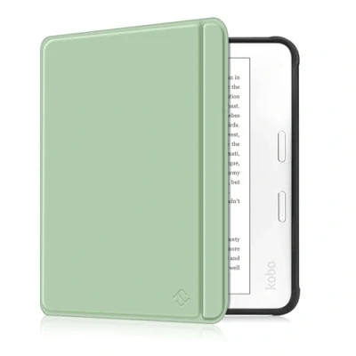 Immagine di FINTIE Custodia per 7&quot; Kobo Libra Colour (2024) / 2 (2021) eReader Sottile Leggero Cover Protettivo Posteriore in Morbido TPU con Auto Sveglia/Sonno, Verde