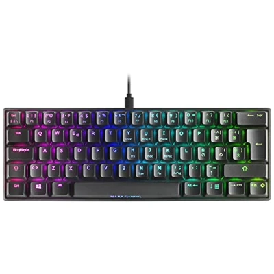 Immagine di Mars Gaming MKMINIBES, Tastiera Meccanica Ultra compatta, RGB Chroma, Switch OUTEMU PRO Blu, Nero, Lingua Spagnola