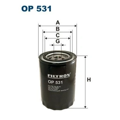 Immagine di FILTRON OP 531 Filtro olio 3/4 16 UNF ad avvitamento OPEL: Ascona B Sedan, Rekord D Omega A Sedan