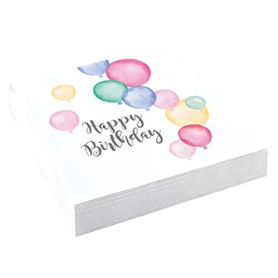 Immagine di Amscan 9903711 Tovaglioli Happy Birthday, 20 pezzi, 33 x cm, colore pastello