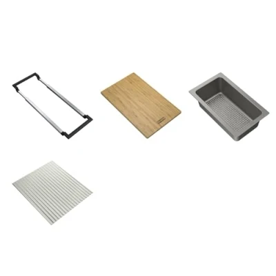Immagine di Franke 112.0655.483 ALL IN Set di accessori 3 taglieri, rotaia, tappetino scolapiatti