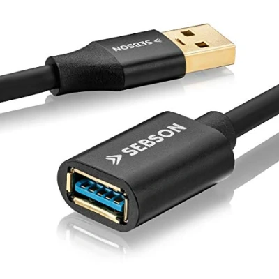 Immagine di SEBSON Cavo Prolunga USB 3.0 1m A Maschio Femmina Dati 5 Gbps Trasmissione Dati, di Connessione per PC, Laptop, Stampante, Dischi rigidi