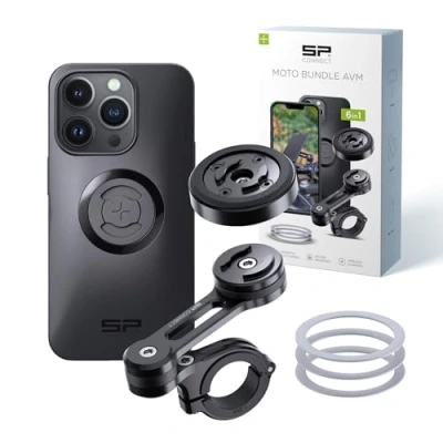 Immagine di SP CONNECT moto Bundle II con modulo anti vibrazione SPC+ per iPhone 14 Pro supporto cellulare ciclomotore accessori tutti gli smartphone come Samsung