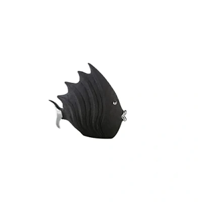 Immagine di Casablanca Statuetta decorativa a forma di pesce, effetto pietra, in resina, decorazione marittima, per bagno, ospiti, WC, colore: grigio, argento, 29 x 26 cm