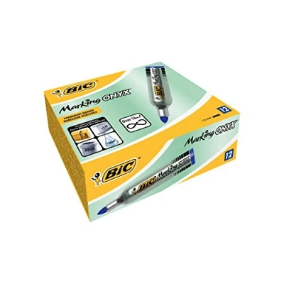 Immagine di Bic Onyx Marker Bullet 1482 Confezione da 12 pezzi, 1,5 mm, colore: Blu