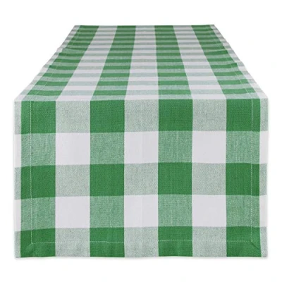 Immagine di DII Buffalo Check Collection Runner da tavolo classico, 35,5 x 183 cm, verde e bianco