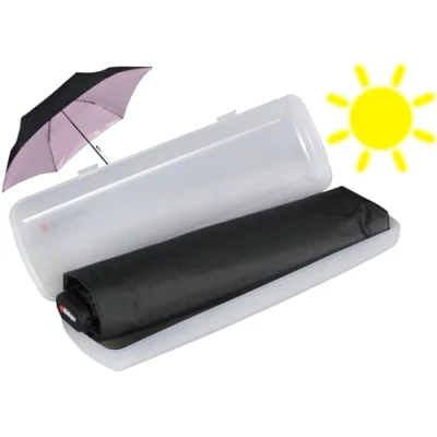 Immagine di Knirps Ombrello tascabile US.050 Ultra Light Slim Manual con protezione UV e dal calore in custodia nero/rosa