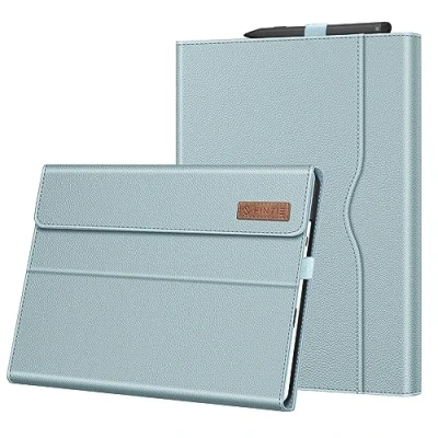 Immagine di FINTIE Custodia per Microsoft Surface Pro 11/10 (2024) / 9 (2022) 13 Pollici [Multi angli] Portfolio Business Cover con Tasca e Stylus Holder, Compatibile Tastiera Type Cover, Ice Blu