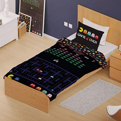 Immagine di Retro Games Set copripiumino per letto singolo/matrimoniale, double face, motivo videogiochi, Multicolore, singolo piumino