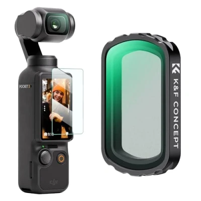 Immagine di K&amp;F Concept Osmo Pocket 3 Filtro Magnetico Black Mist 1/4，Filtri Magnetici Diffusion 1/4 in Vetro Ottico con Nano rivestimento Compatibile DJI 3(Alluminio)