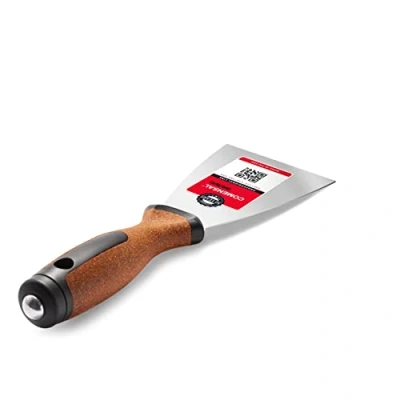 Immagine di COMENSAL® Spatola in acciaio inox 80 mm per Stucco Spatole Inossidabile con manico sughero Cazzuola Made EU