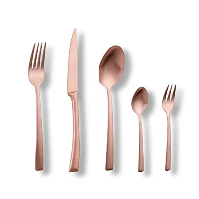 Immagine di ECHTWERK Posate Avelino, Bronze Edition, 30 pezzi, per 6 persone, acciaio inossidabile 18/10, opaco, Set di posate, tavole imbandite, incl. scatola portaoggetti